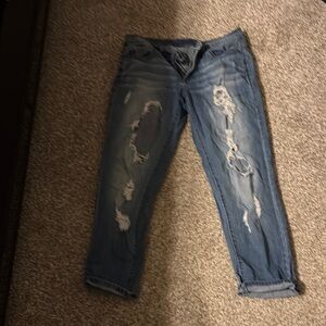 Women's Distressed Blue Jeans